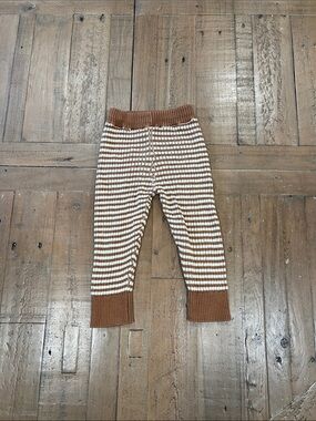 Fin & Vince brown striped knit pants 12-18 months